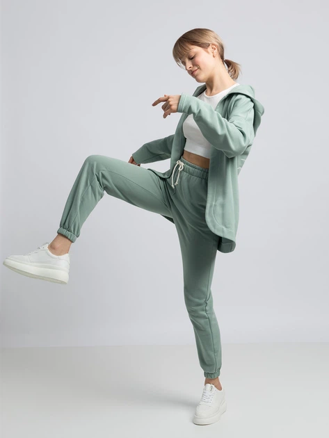 Bluza damska rozpinana streetwear z nadrukiem na plecach LaLupa LA058 1104302 2XL Miętowa (5903887628853) - obraz 4