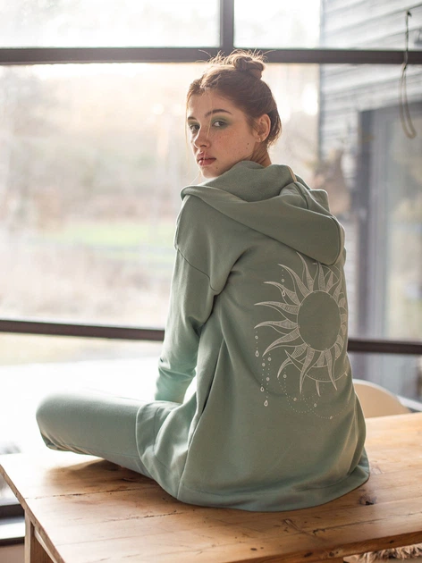 Bluza damska rozpinana streetwear z nadrukiem na plecach LaLupa LA058 1104302 2XL Miętowa (5903887628853) - obraz 8