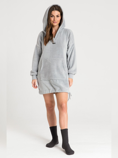 Bluza damska z kapturem długa LaLupa LA081 1104305 L-XL Szara (5903887648424) - obraz 3