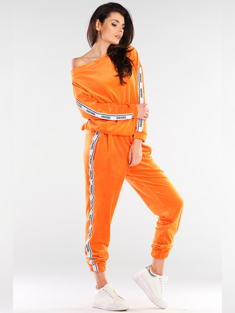 Bluza damska bez kaptura welurowa Awama A408 1132531 L/XL Pomarańczowa (5902360548633) - obraz 6