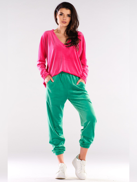 Bluza damska bez kaptura welurowa Awama A417 1132569 One Size Różowa (5902360554849) - obraz 4