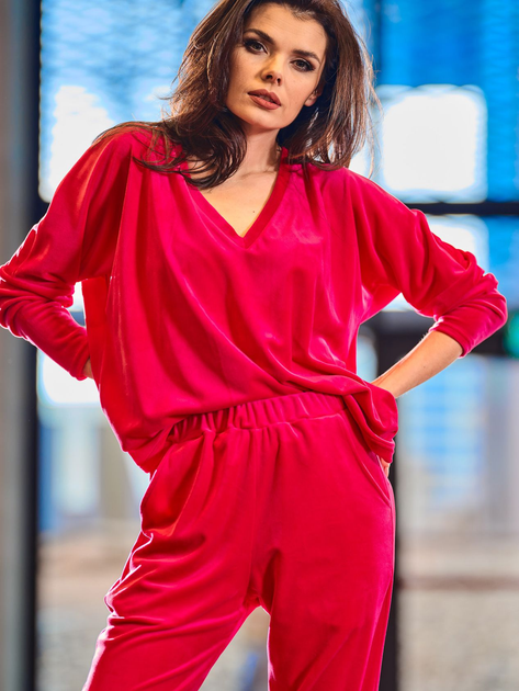 Bluza damska bez kaptura welurowa Awama A417 1132569 One Size Różowa (5902360554849) - obraz 8