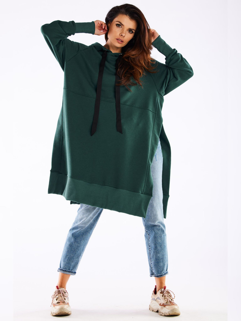 Bluza damska z kapturem oversize Infinite You M279 1220629 One Size Zielony (5902360561380) - obraz 4