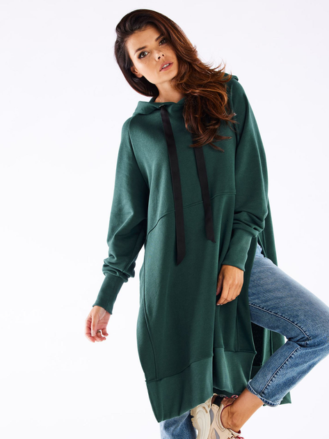 Bluza damska z kapturem oversize Infinite You M279 1220629 One Size Zielony (5902360561380) - obraz 6