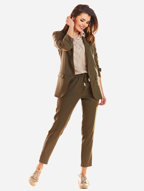 Spodnie slim fit damskie Awama A270 119481 S Khaki (5902360536944) - obraz 3