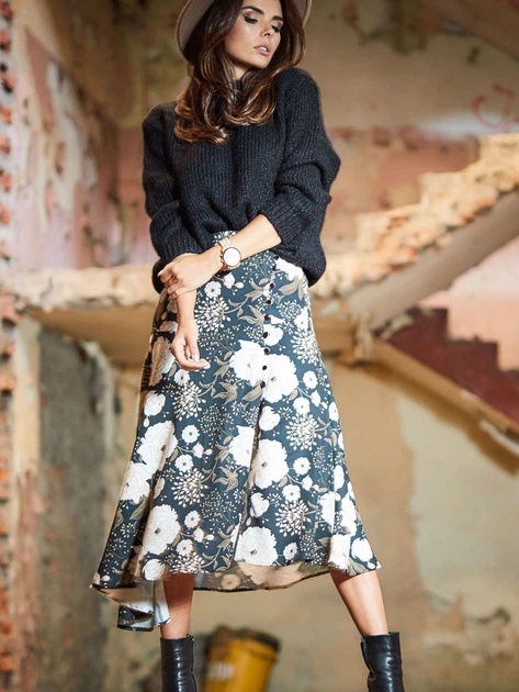 Spódnica trapezowa damska midi Awama A328 106892 XL Brązowa (5902360545144) - obraz 10