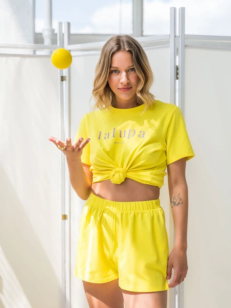Szorty piżamowe damskie LaLupa LA110 1223045 L Żółte (5903887675901) - obraz 6