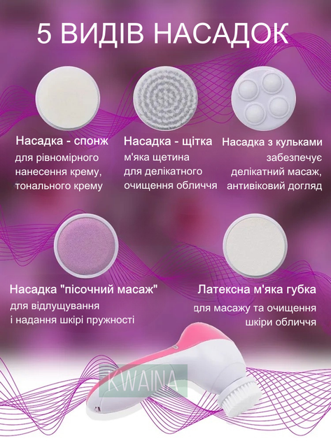 Массажер для чистки лица 5 в 1 ручной портативный лицевой массажер для ...