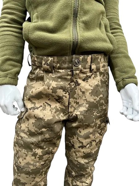 Статутні тактичні зимові військові штани на шерстипоні піксель ММ-14, ШВВЗ з утеплювачем 42/3 - зображення 2