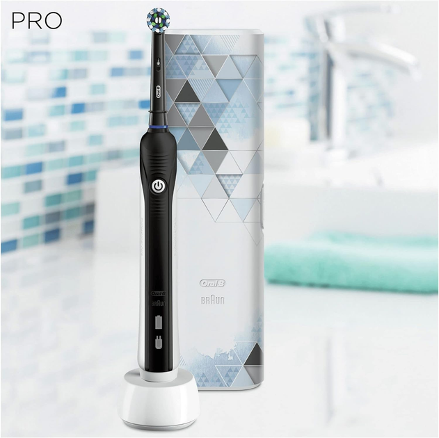 Електрична зубна щітка Oral-B Pro1 750 Cross Action Black/White (4210201319290) - зображення 5