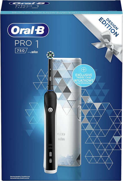 Електрична зубна щітка Oral-B Pro1 750 Cross Action Black/White (4210201319290) - зображення 9