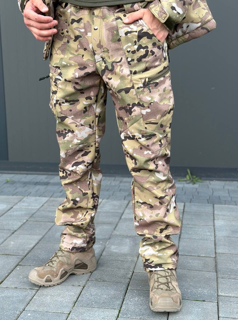 Военная тактическая форма софтшелл (Soft Shell) мультикам, демисезонная теплая форма костюм Мультикам Softshell демисезонная военная форма Multicam XXL - изображение 2