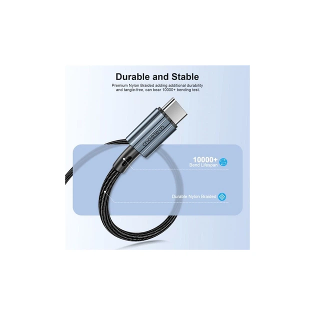 Дата кабель USB-C to USB-C 1.2m USB 2.0 60W Choetech (XCC-1014-BK) - Фото 2 Дата кабель USB-C to USB-C 1.2m USB 2.0 60W Choetech (XCC-1014-BK) - изображение 2