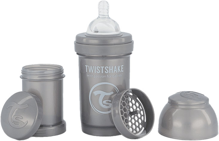Антиколікова пляшечка Twistshake із силіконовою соскою Pearl Grey 180 мл (7350083123787) - зображення 1