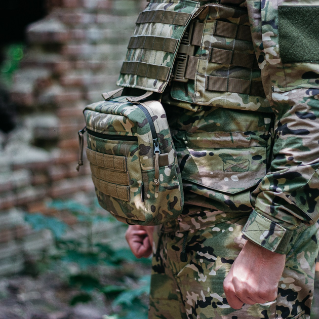 Тактичний напашник, напашник сумка, напашний підсумок, підсумок на плитоноску, підсумок на бронежилет, Cordura 1000d Мультикам - зображення 2