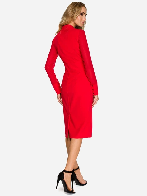 Sukienka ołówkowa damska z rozcięciem Stylove S136 86485 2XL Czerwona (5903068426582) - obraz 2