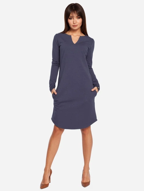 Sukienka tunika damska elegancka BeWear B017 86822 M Niebieska (5902041177084) - obraz 3
