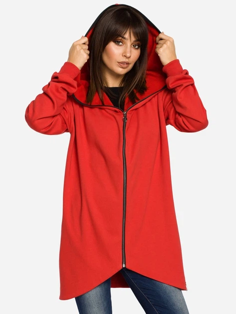 Толстовка на блискавці з капюшоном жіноча BeWear B054 86954 L-XL Червона (5903068402722) - зображення 3
