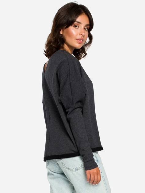 Bluza damska bez kaptura BeWear B094 87114 2XL-3XL Grafitowa (5903068424717) - obraz 2