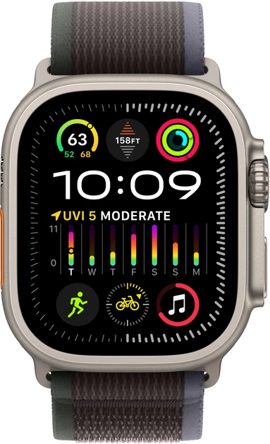 Смарт-годинник Apple Watch Ultra 2 GPS + Cellular 49mm Titanium Case with Blue/Black Trail Loop - S/M (MRF53) - зображення 2