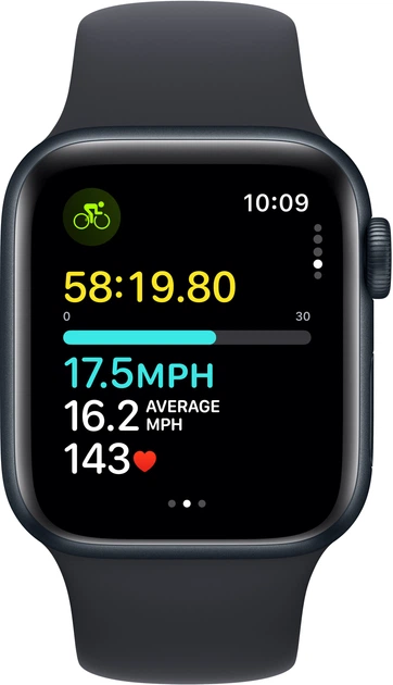 Smartwatch Apple Watch SE (2023) GPS 40mm Midnight Aluminium Case with Midnight Sport Band - M/L (MR9Y3) - obraz 6