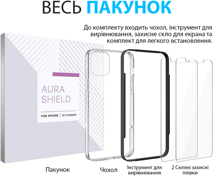 Чехол FlexGear с полной защитой для iPhone 12 Mini и 2 защитных стекла - Crystal Clear (502307113-X002LYU2BB) - изображение 7