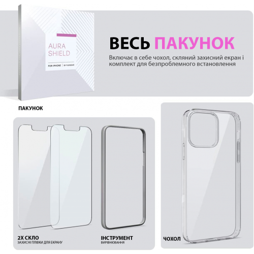 Чехол FlexGear с полной защитой для iPhone 13 Mini и 2 защитных стекла для экрана - Crystal Clear (502307116-X002YK1G03) - Фото 1 Чехол FlexGear с полной защитой для iPhone 13 Mini и 2 защитных стекла для экрана - Crystal Clear (502307116-X002YK1G03) - изображение 1