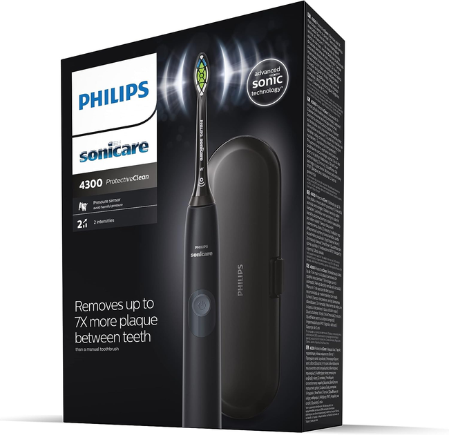 Електрична зубна щітка Philips Sonicare ProtectiveClean 4300 HX6800/87 Black - зображення 7