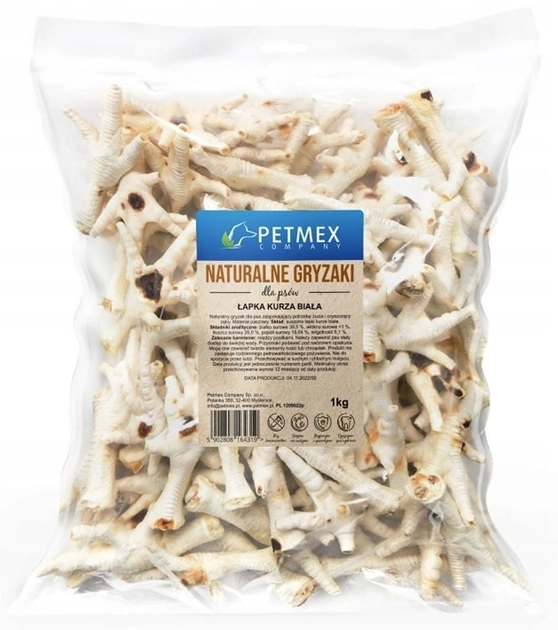 Przysmak dla psów Petmex Company kurze łapki białe 1 kg (5902808164456) - obraz 1