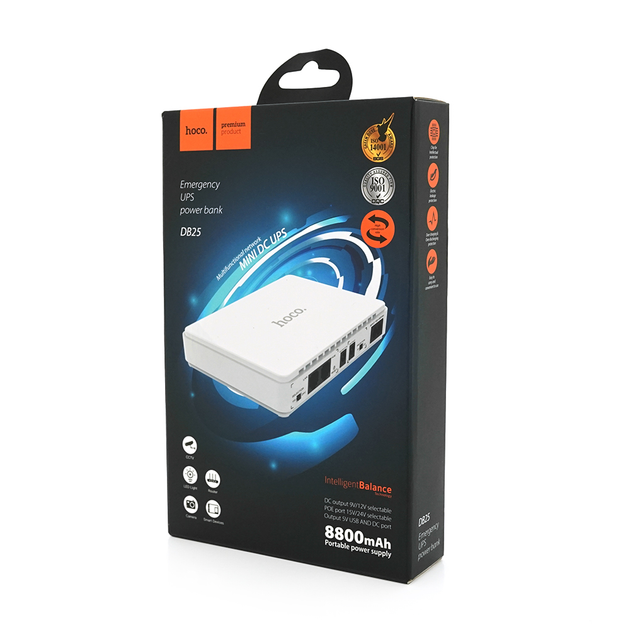 ИБП для роутера 17 Вт HOCO DB25, DC 5V/9V/12V 8800 mAh Бесперебойник для WI-Fi UPS для роутера - изображение 2