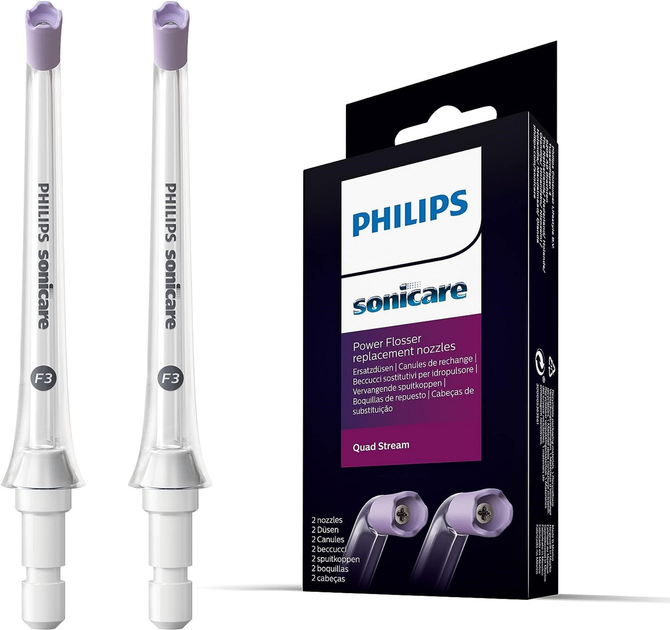 Zestaw końcówek do irygatora doustnego Philips Sonicare F3 Quad Stream nozzle HX3062/00 (2 szt.) - obraz 7