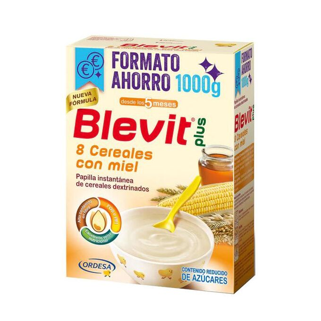 Kaszka wieloziarnista dla dzieci Ordesa Blevit 8 Cereals Snack With Honey Instant 200 g (8426594089948) - obraz 1