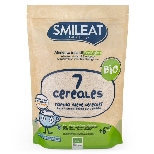Kaszka wieloziarnista dla dzieci Smileat Papilla 7 Cereales Bio 200 g (8437017636144) - obraz 1