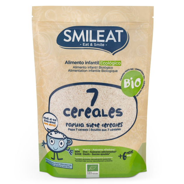 Дитяча мультизлакова каша Smileat Papilla 7 Cereales Bio 200 г (8437017636144) - зображення 1