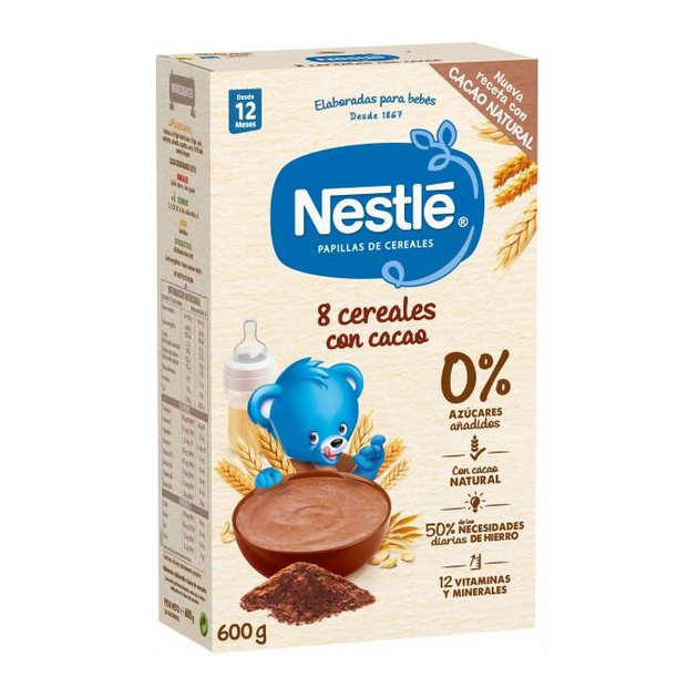 Детская мультизлаковая каша Nestle Nestl Gruel 8 Cereals Cocoa 600 г ...