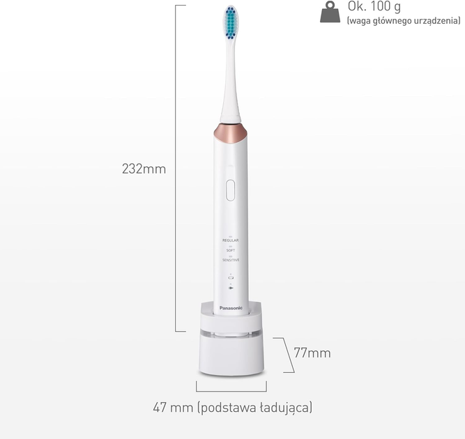 Soniczna szczoteczka do zębów Panasonic EW-DC12-W503 Biała - obraz 3