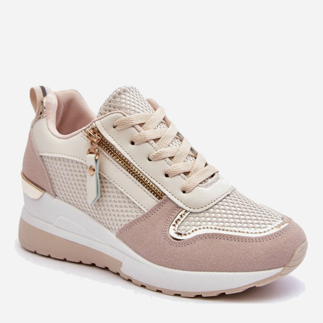 Sneakersy damskie na koturnie Sivan 38 Beżowy/Biały (5905677659412) - obraz 3
