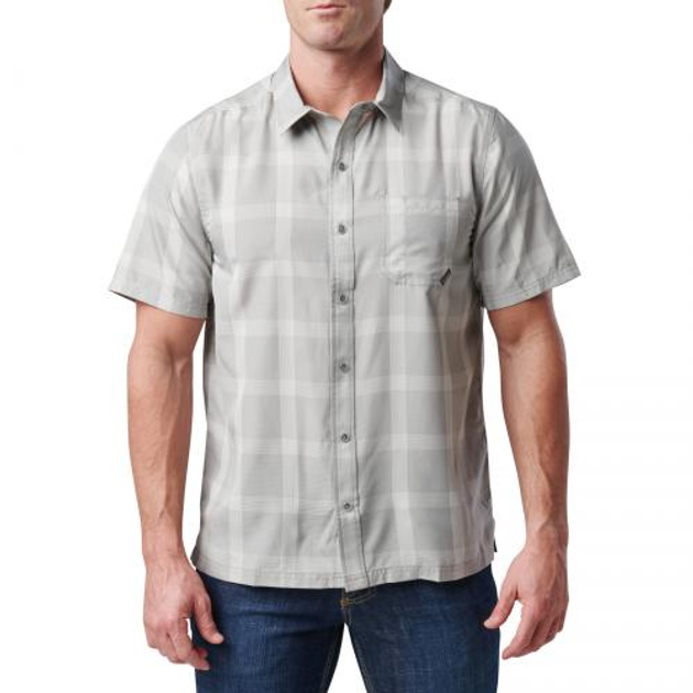 Сорочка тактична 5.11 Tactical Nate Short Sleeve Shirt Titan Grey Plaid 2XL - изображение 1