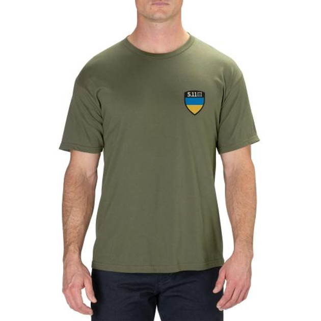 Футболка з малюнком 5.11 Tactical Shield Ukraine Лімітована Серія Military Green M - изображение 1