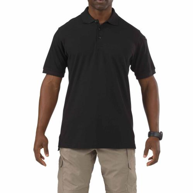 Футболка Поло тактична з коротким рукавом 5.11 Tactical UTILITY SHORT SLEEVE POLO Black L - изображение 1