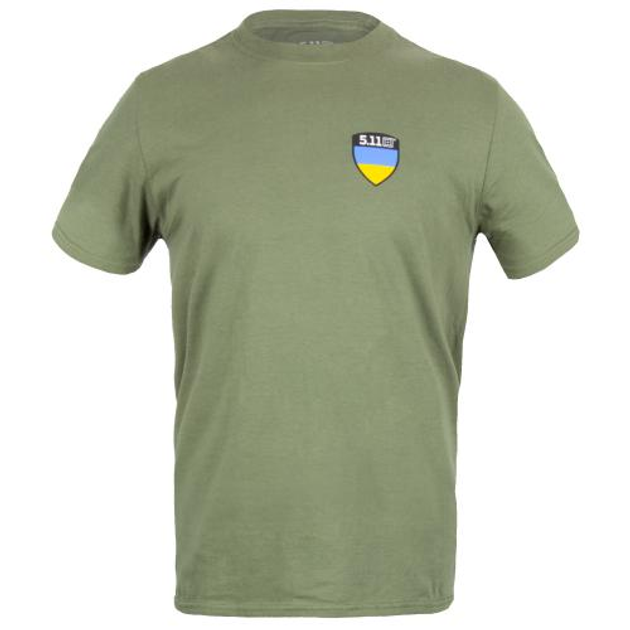 Футболка з малюнком 5.11 Tactical Shield Ukraine Лімітована Серія Military Green XL - зображення 2