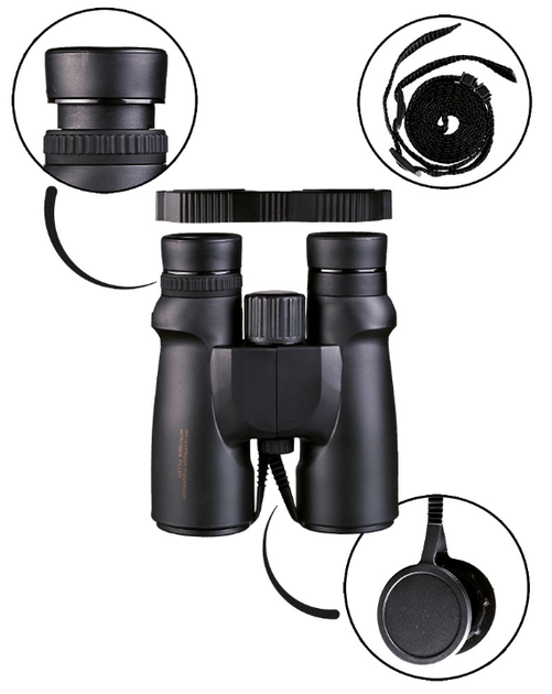 Бінокль водонепроникний Mil-Tec Восьмикратне збільшення 8х42 Чорний FERNGLAS WATERPROOF 8X42 SCHWARZ (15700002) - изображение 2