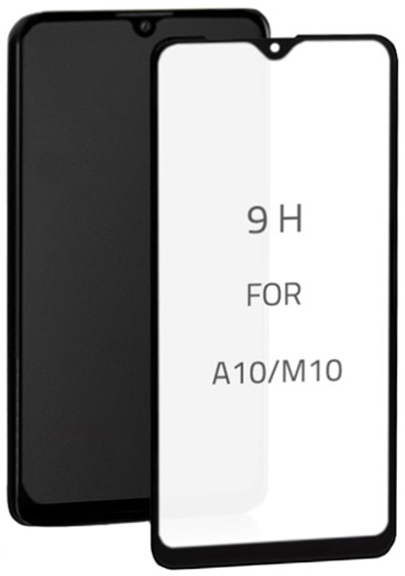 Hartowane szkło ochronne Qoltec Premium do Samsung Galaxy A10 Przezroczyste/Czarne (5901878521466) - obraz 1