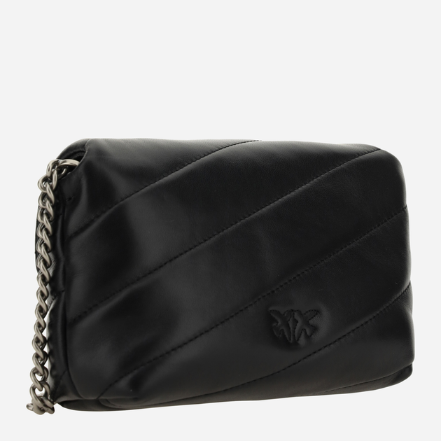 Torebka crossbody damska ze skóry naturalnej Pinko Love Baby Shoulder Bag 100040A0F2 Czarna (8055209975088) - obraz 3