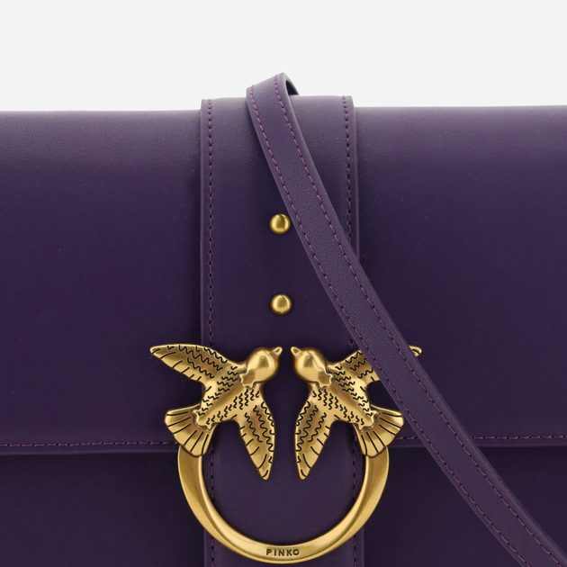 Сумка крос-боді жіноча шкіряна Pinko Love One Classic Shoulder Bag 100053A0F1 Фіолетова (8057769070784) - зображення 3