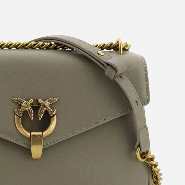 Torebka crossbody damska ze skóry naturalnej Pinko Cupid Shoulder Bag 101512A0QO Beżowa (8057769106438) - obraz 3