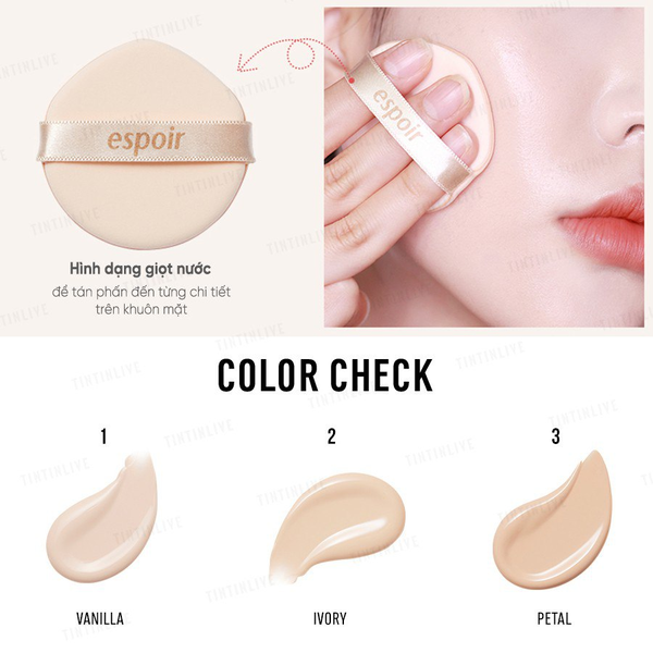 Тональный кушон ESPOIR PRO TAILOR BE NATURAL CUSHION с натуральным финишем, 14g+14g SPF50 PA++++ - изображение 2