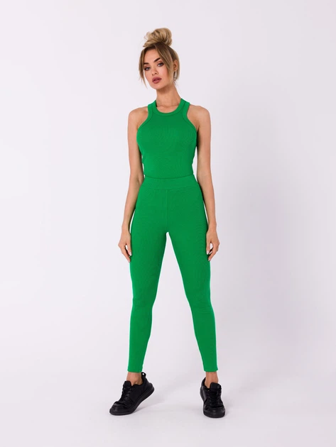 Legginsy damskie prążkowane Made Of Emotion M734 M Zielone (5903887697231) - obraz 3