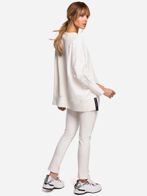Bluza damska bez kaptura oversize Made Of Emotion M491 S/M Ecru (5903068475009) - obraz 6