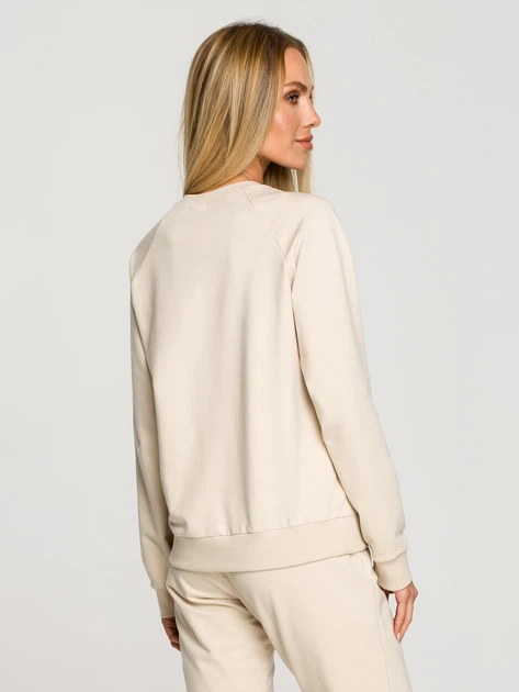 Bluza damska bez kaptura Made Of Emotion M693 2XL Jasnobeżowa (5903887672917) - obraz 2